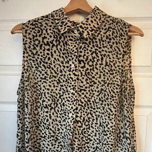 Leopard print, H & M Rayon collared shirt . Size L